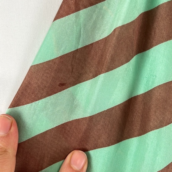 Anthropologie Anupamaa Brown and Mint Green Silk Maxi Skirt - Picture 8 of 12